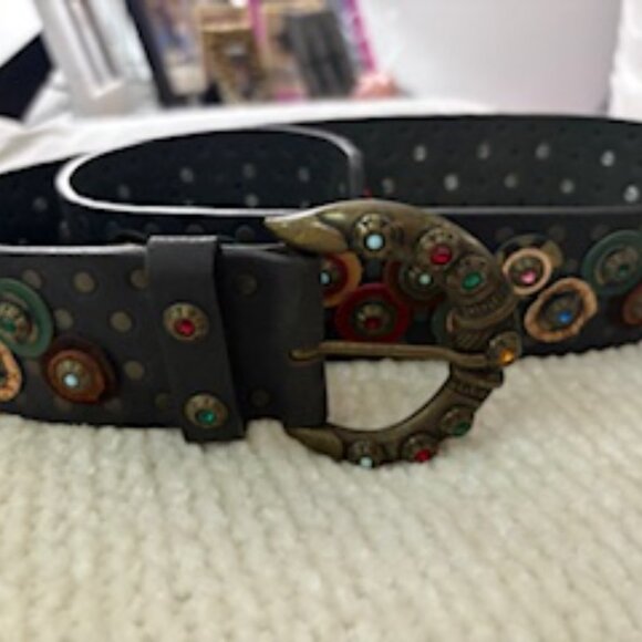 Magnificent leather embellished belt. Made in Italy - Picture 3 of 4